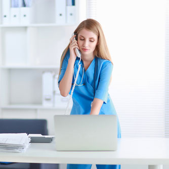 Nurse on the phone